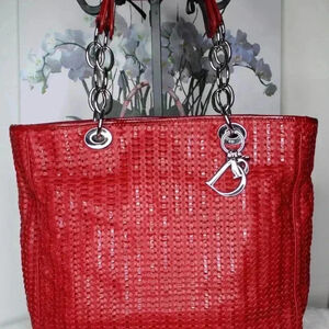 Dior Lambskin Rouge Woven Soft Tote